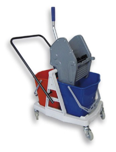 Carro Doble Eco +2 Cubos 18 litros + Prensa Stilo + Manillar