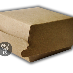 Caja para hamburguesa tamaño L de papel kraft desechable. (500 Unidades)