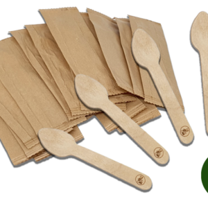 Mini cuchara de madera envasado individualmente de 95 mm