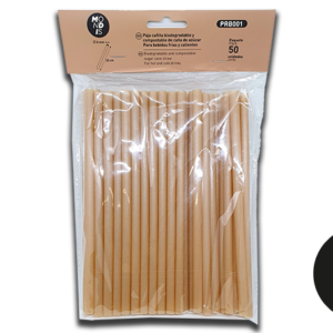 Bio pajita de caña de azúcar. Caja de 10 paquetes de 50 Uds