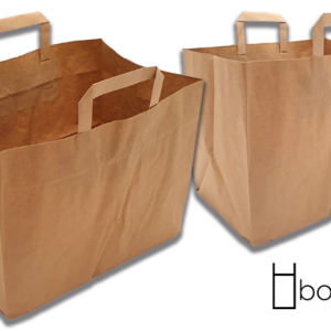 Take Away Bolsa Papel Kraft 32+21x26 cm. Caja de 250 Uds "BOLSIKAS"