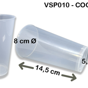 Vaso Coctel Tubo Ancho Polipropileno. 450 cc.; Caja de 21 Paquetes de 20 Uds. "MONDIS"