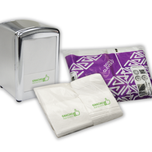 Servilleta. MINI SERVIS Blanca TISSUE GOFRADA 1 Capa; 70 paquetes que contienen 2 paquetes de 100 servilletas cada uno. "DON CLEVER"