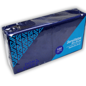 Servilleta. 20X20 AZUL TISSUE 2 Capas. Caja de 32 paquetes de 100 servilletas. "DON CLEVER"