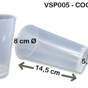 Vaso Coctel TUBO Ancho Polipropileno 450 cc. Caja de 21 Paquetes de 25 Uds. "MONDIS"