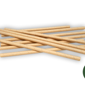 Pajita de papel KRAFT de 6 mm de diámetro. Caja 20 estuches de 250 Uds. "MONDIS"