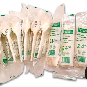 Cucharilla de Cafe/Postre de plástico Crema reutilizable. Caja de 25 paquetes de 24 Uds