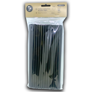 Cañita o pajita NEGRA de PLA. Caja de 2.500 unidades "MONDIS"