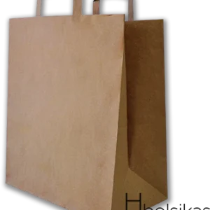 Bolsa de papel kraft con asas personalizada a 1 color. 30 14x40 cm. Pedido mínimo 40 cajas
