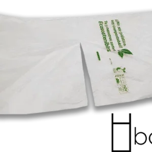 Bolsa compostable translúcida en rollo de 30x40 cm. De 10.5 micras. Caja de 10 rollos de 400 uds.