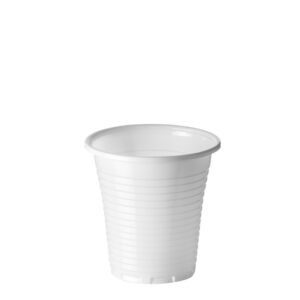 Vaso PP. 150ml. Blanco Reutilizable. Caja de 3.000 uds en bolsas de 100uds.