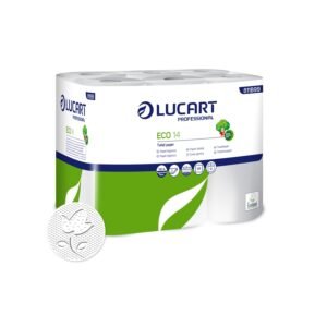 LUCART. Papel Higiénico ECOLABEL en rollo standard ECO 14. Pack de 12 rollos. (Paquete de 9 Uds de 12 rollos). 108 uds
