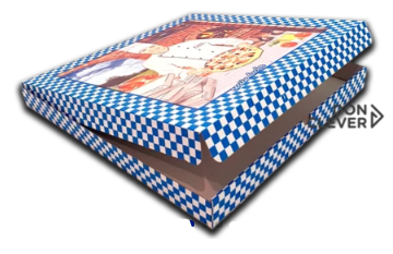 Caja para pizza de 40x40x4 cm estándar con impresión a 4 colores. Paquete de 50 cajas - Imagen 3