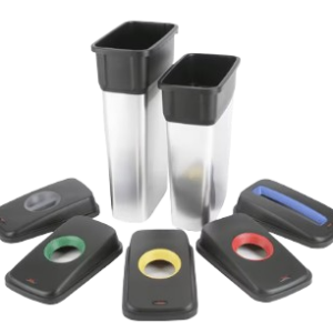 VILEDA. Geo - Sistema de reciclaje de aspecto metálico. Contenedor Mediano 55L. (Pack de 4 Uds)