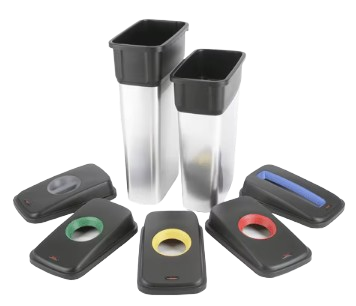 VILEDA. Geo - Sistema de reciclaje de aspecto metálico. Contenedor Mediano 55L. (Pack de 4 Uds)