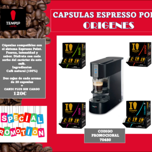 ¡SÚPER OFERTA! 8 Cajas de 20 Uds de Cafés Orígenes (Colombia, Brasil, Etiopía e India) + Máquina Café CANDI