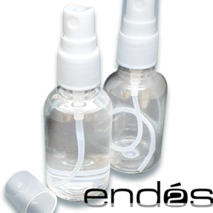 Mini botella PET 50 ml con tapón pulverizador. Paquete de 12 Uds