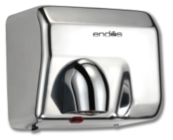 Seca-manos de aire óptico antivandálico acero inoxidable.