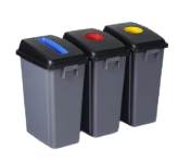 Set Contenedor 60 litros. JON Selectivo. Azul/Rojo/Amarillo