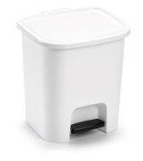 Cubo papelera cuadrada 8L tapa abatible y pedal