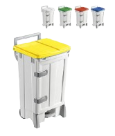 Contenedor PEGASUS DELUXE I. A. 100 Litros con Tapa y Pedal - Amarillo