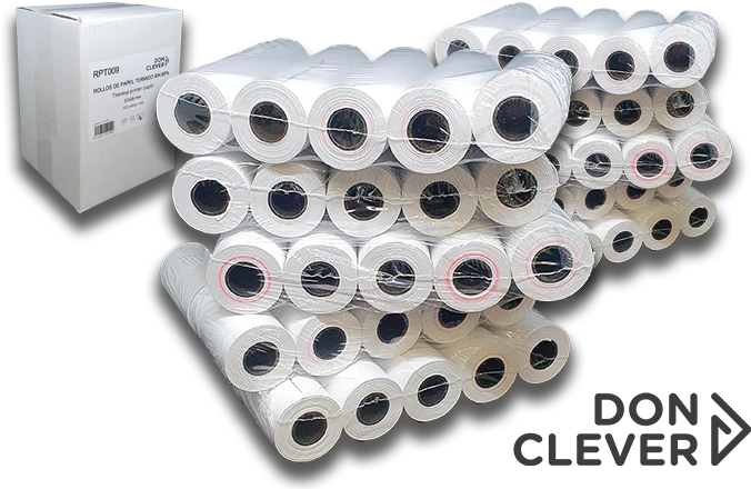 Rollo papel térmico datáfono 35 mm sin bisfenol-a (bpa). 57 mm de ancho y 35 de diámetro. Caja de 10 Paquetes x 10 Rollos